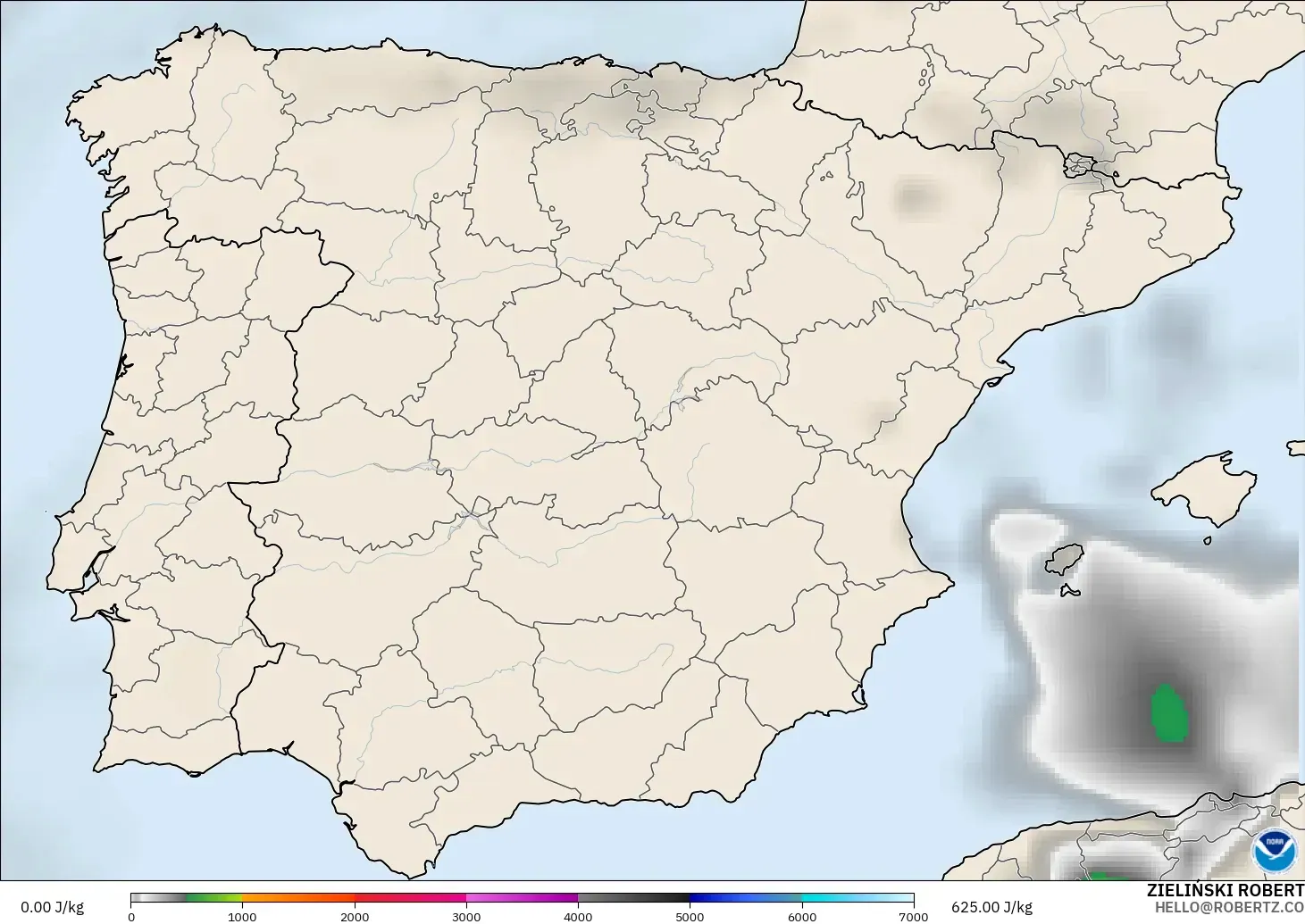 GFS modelo - España, CAPE