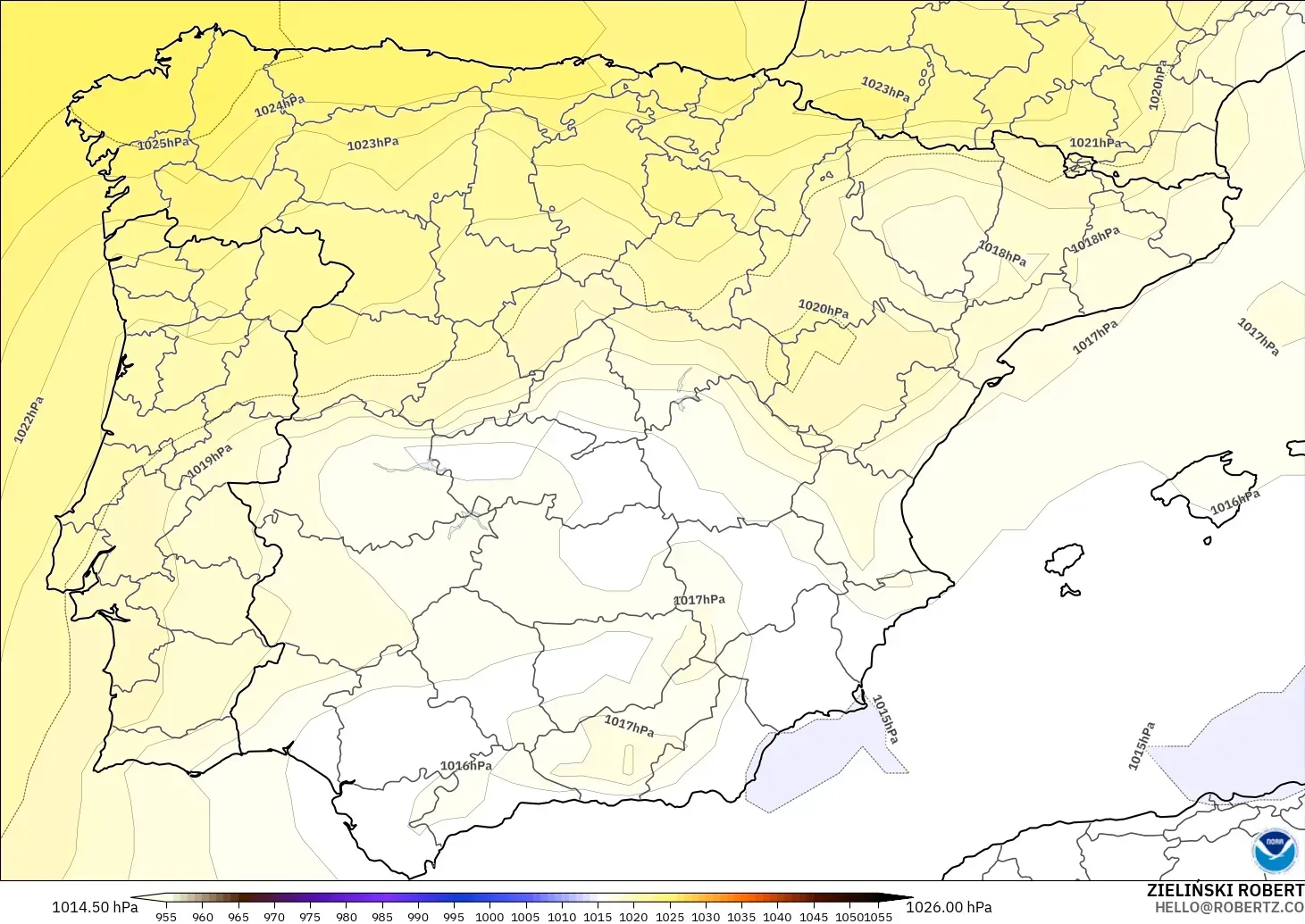 GFS modelo - España, Presión