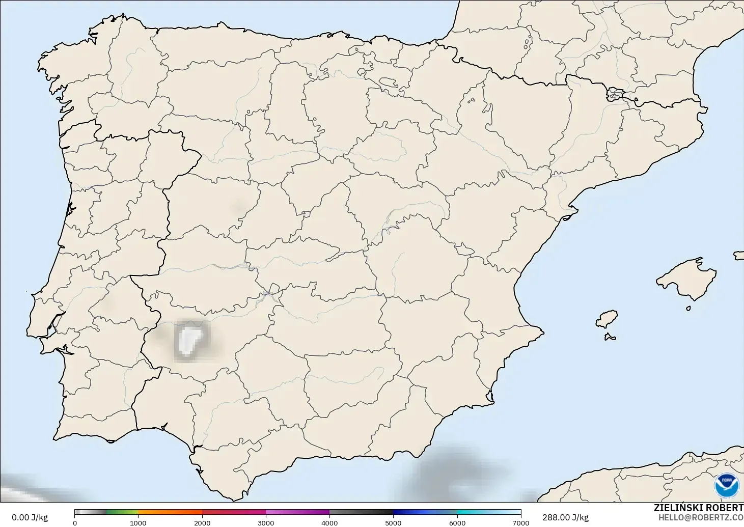 GFS modelo - España, CAPE