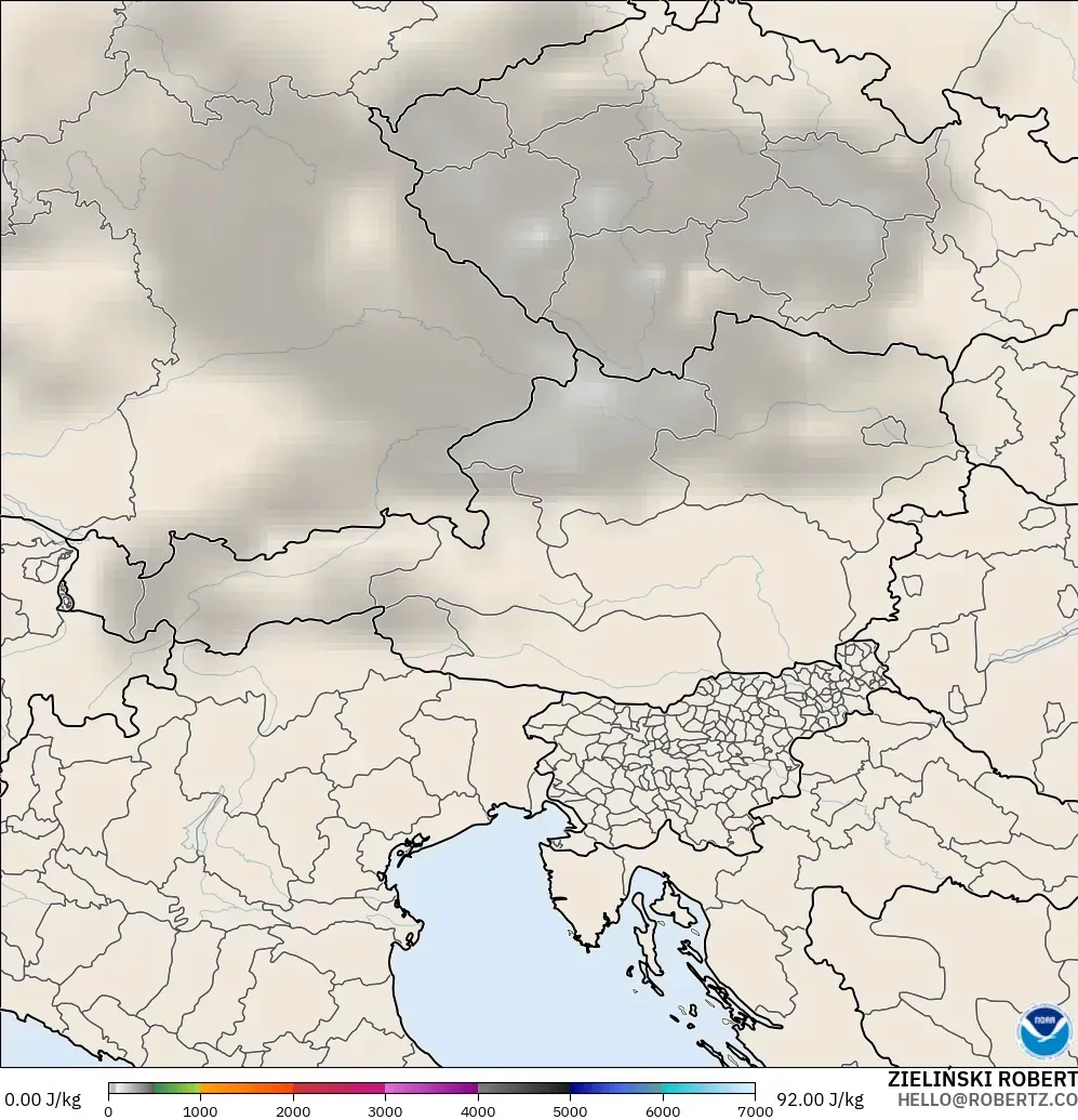 GFS modelo - Austria, CAPE