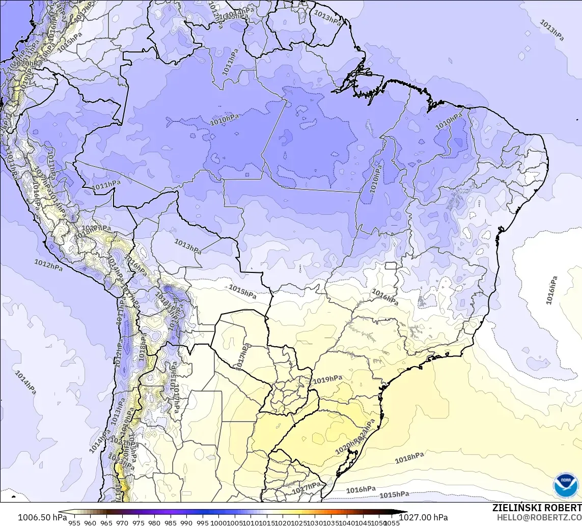 GFS modelo - Brasil, Presión