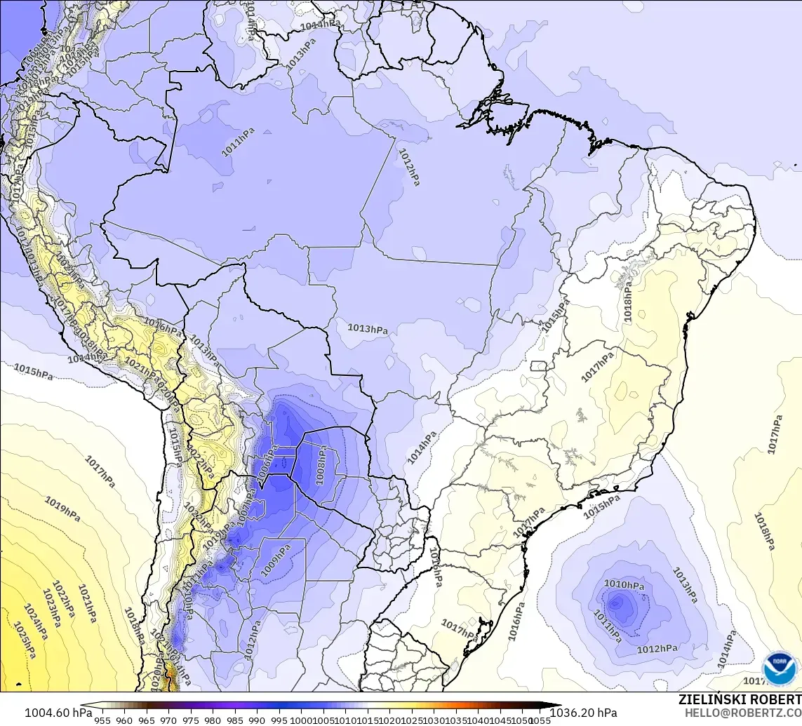 GFS modelo - Brasil, Presión