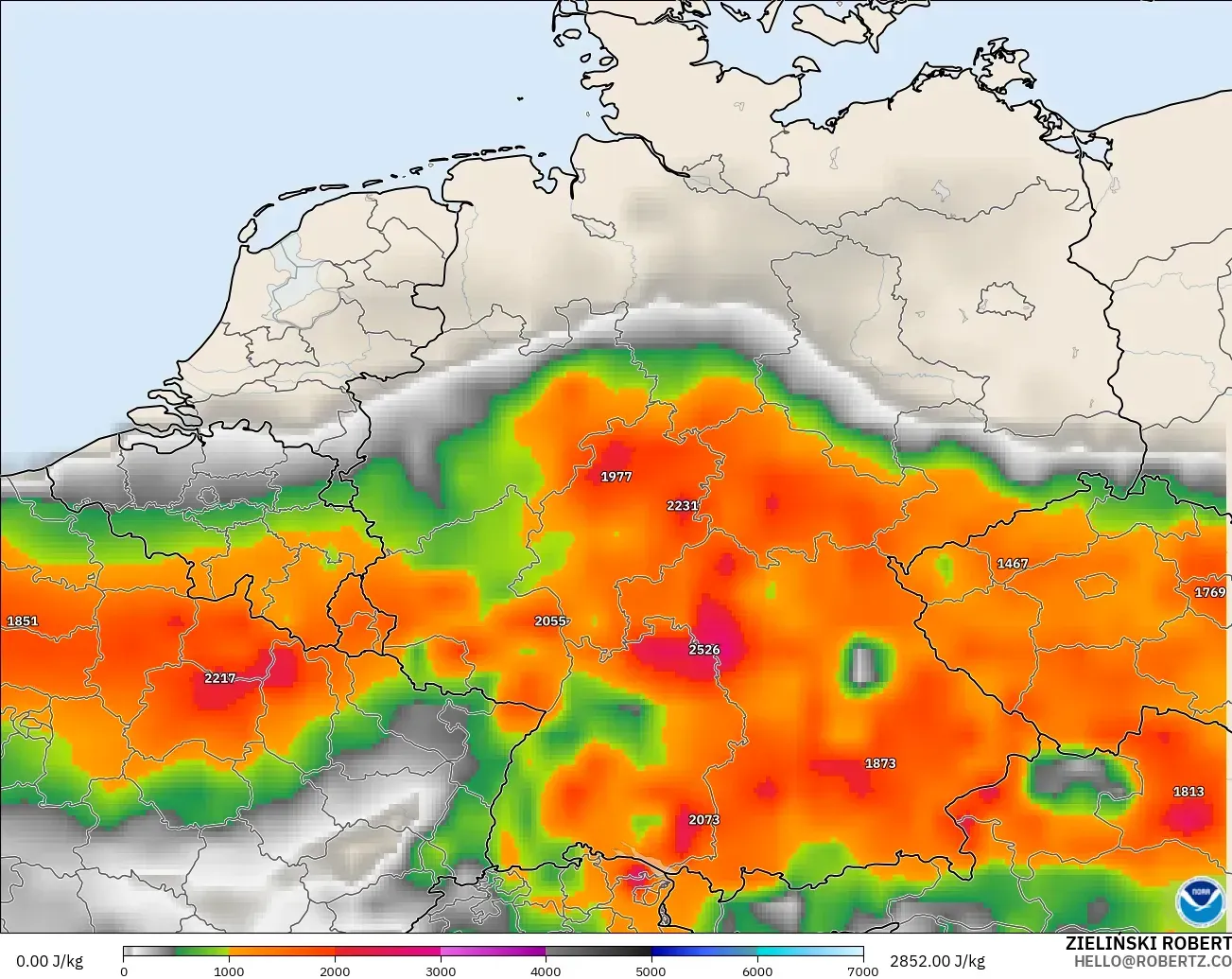 GFS modelo - Alemania, CAPE