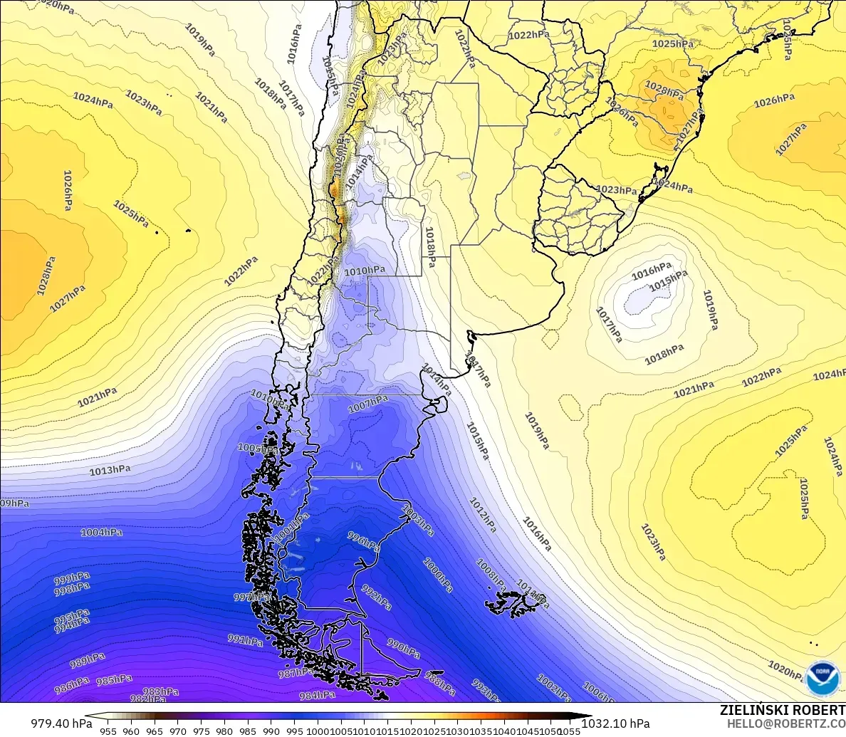GFS modelo - Argentina, Presión