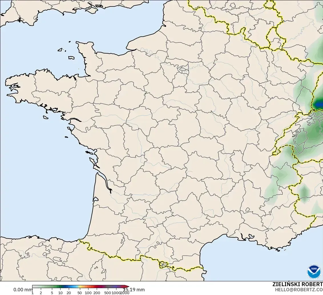 GFS modelo - Francia, Acumulación de precipitación