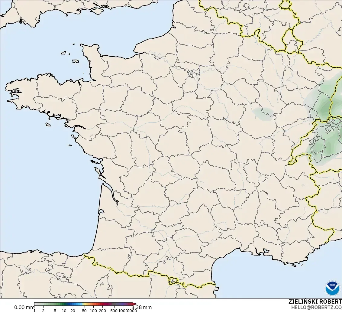 GFS modelo - Francia, Acumulación de precipitación