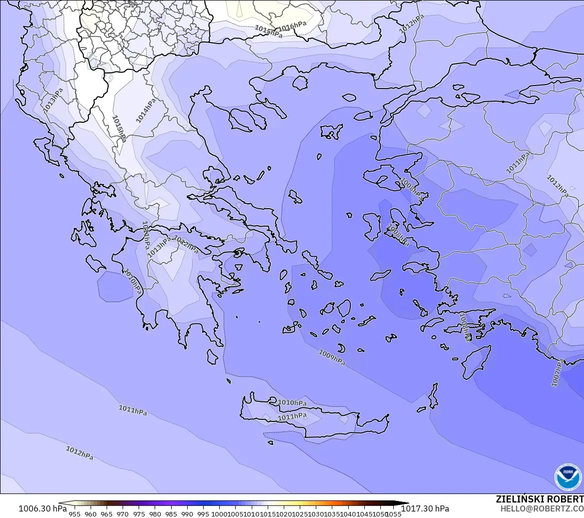 GFS modelo - Grecia, Presión