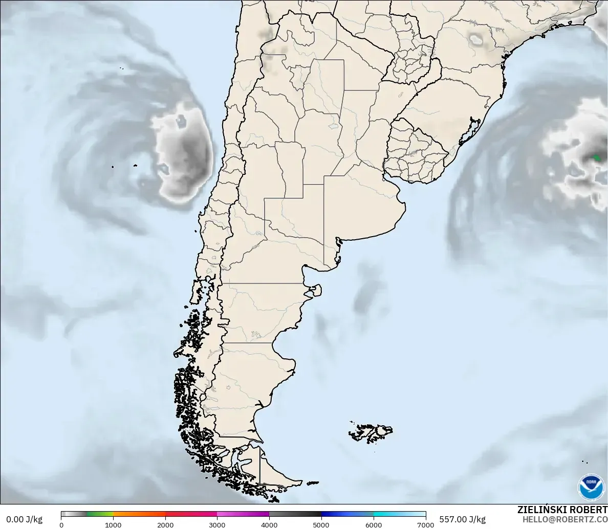 GFS modelo - Argentina, CAPE