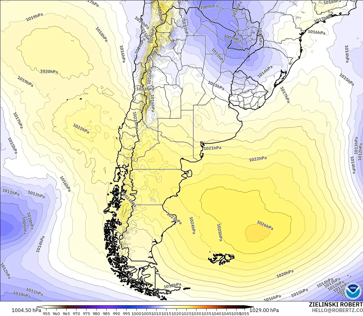 GFS modelo - Argentina, Presión