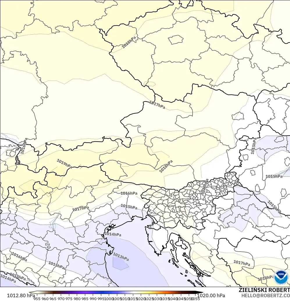 GFS modelo - Austria, Presión