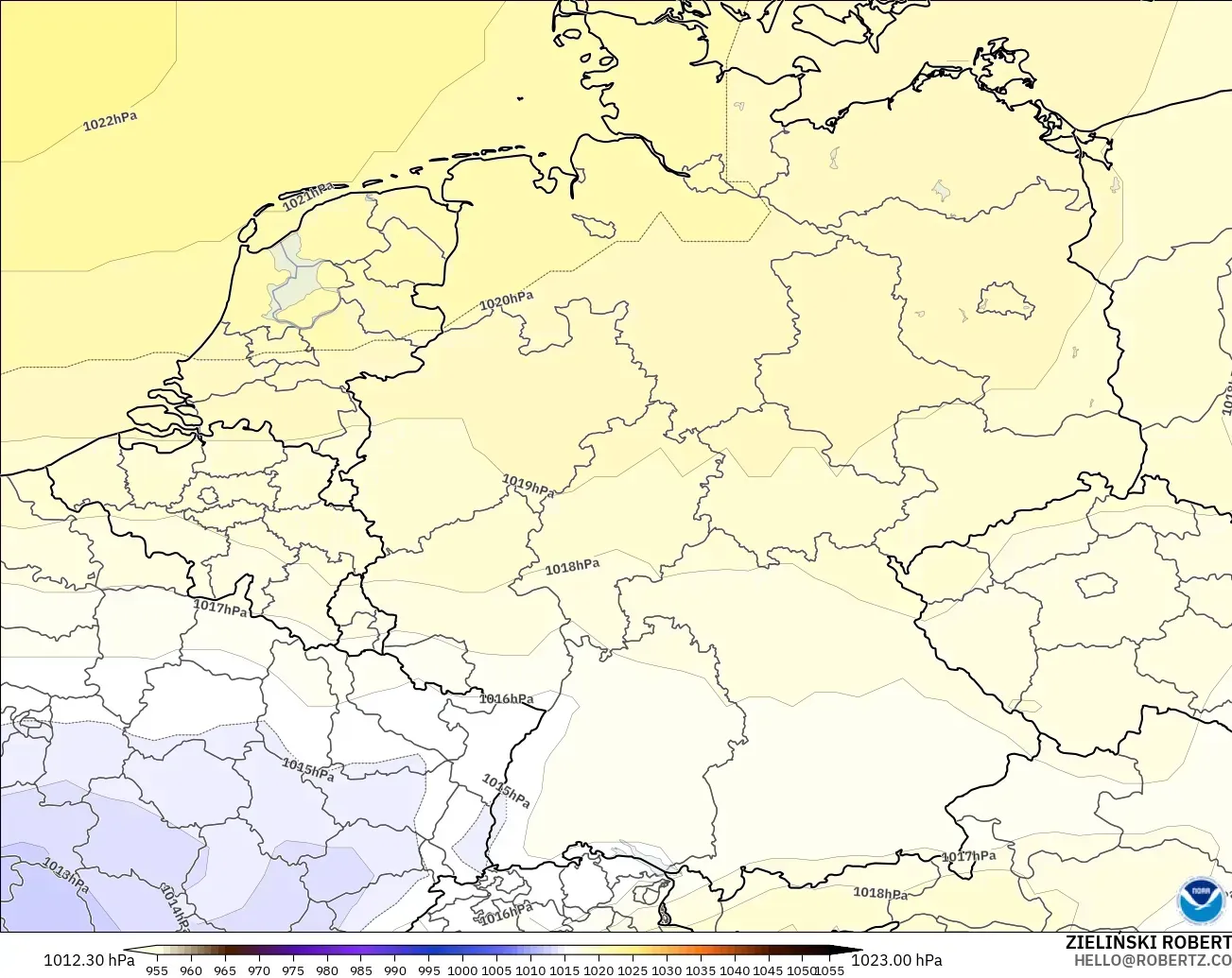 GFS modelo - Alemania, Presión