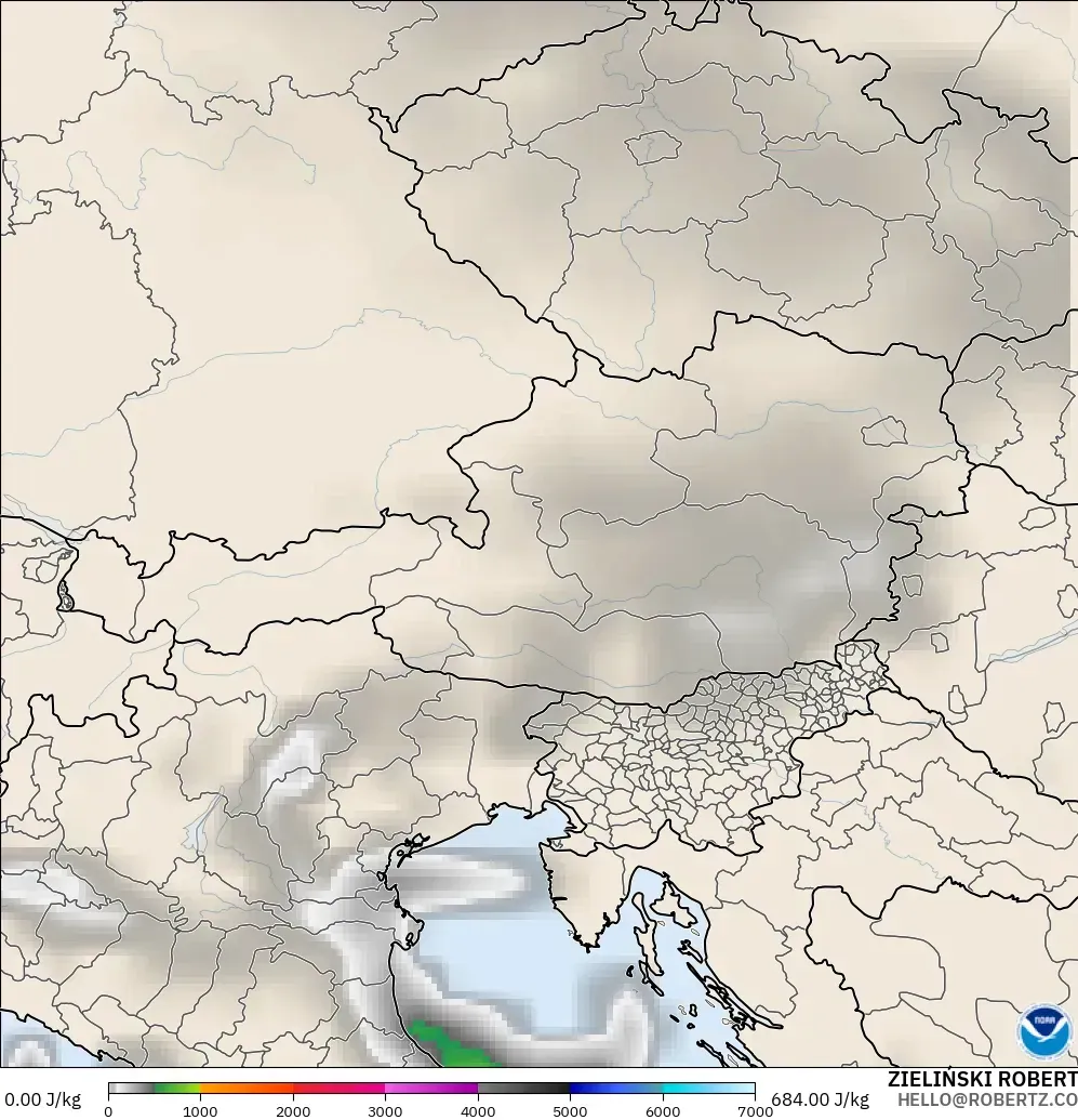 GFS modelo - Austria, CAPE