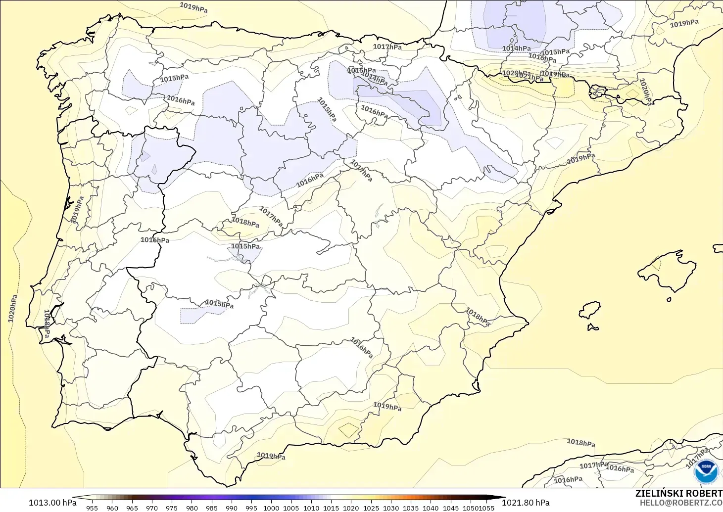 GFS modelo - España, Presión