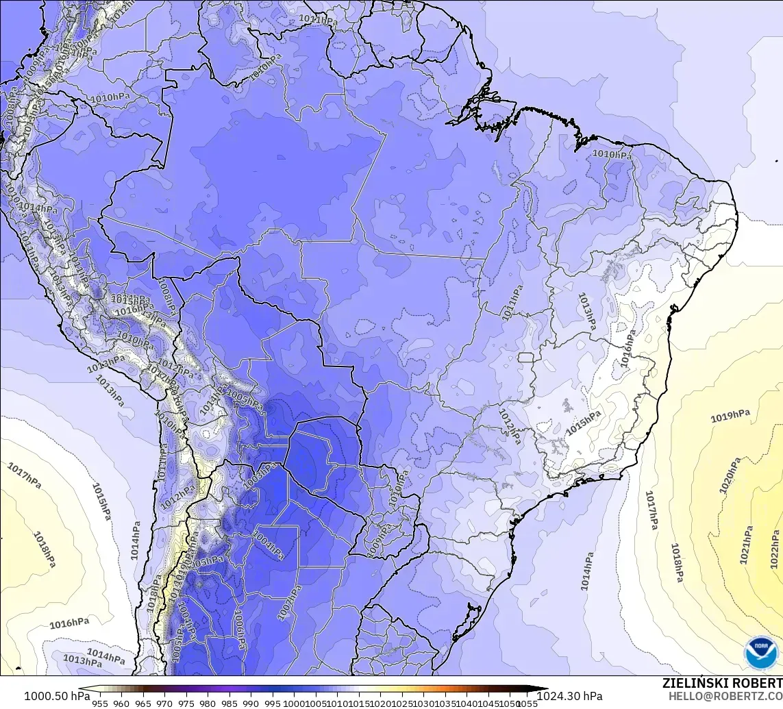 GFS modelo - Brasil, Presión