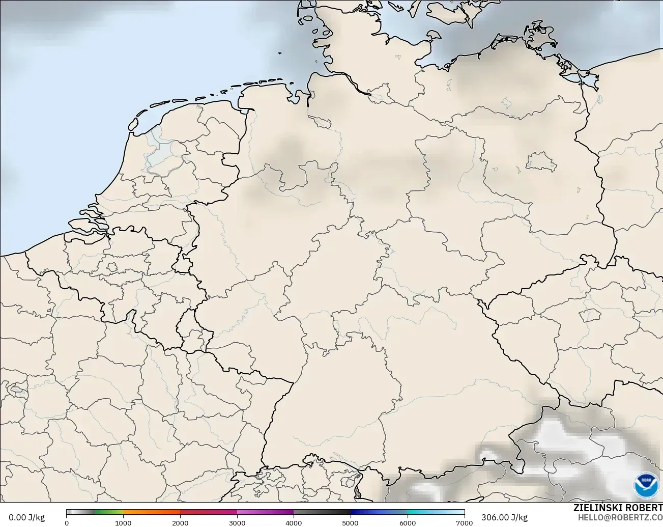 GFS modelo - Alemania, CAPE