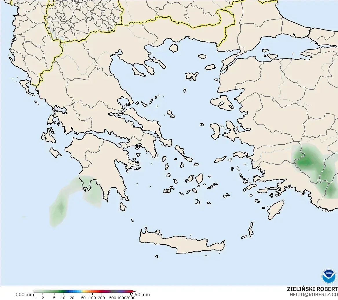 GFS modelo - Grecia, Acumulación de precipitación