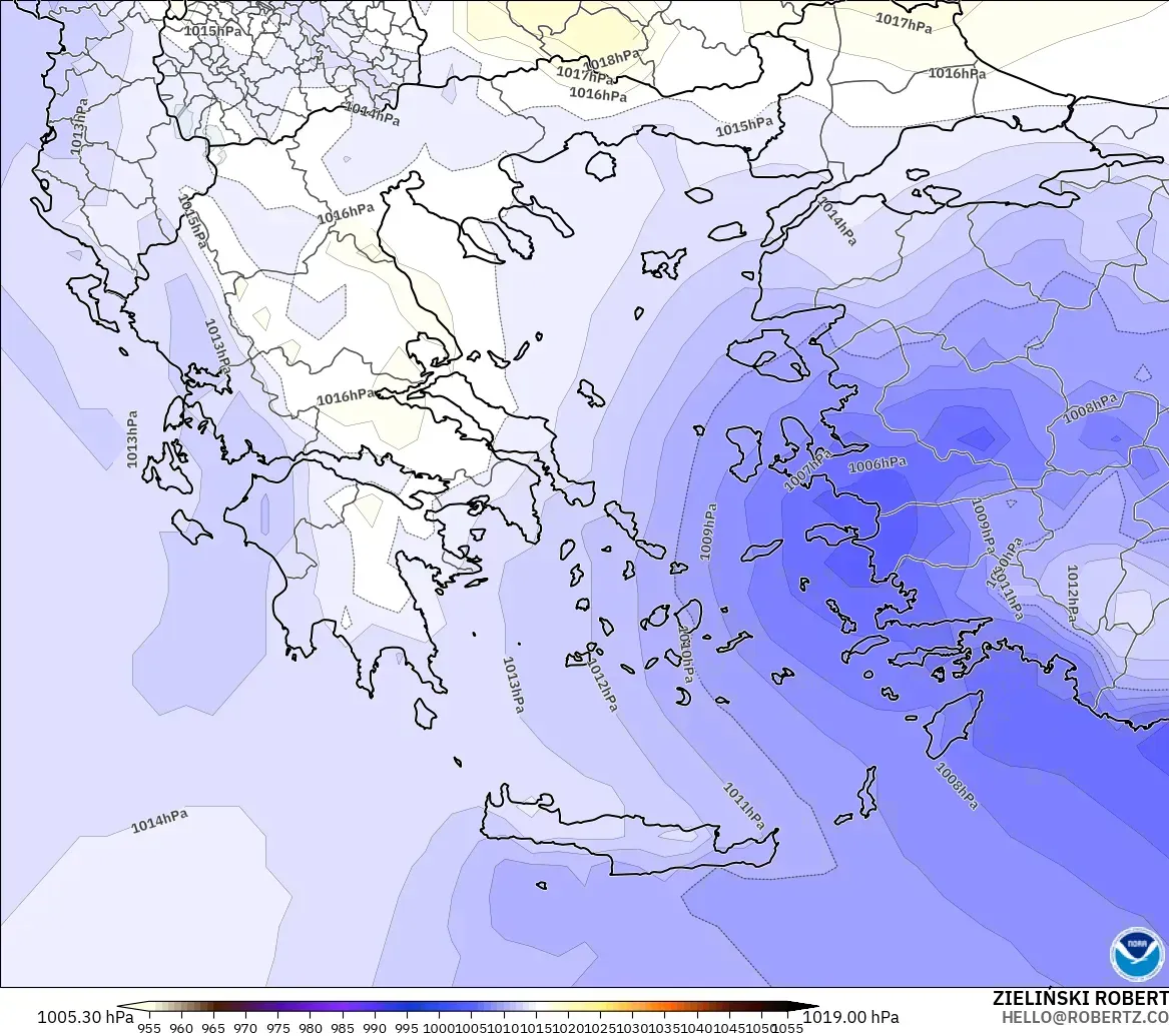 GFS modelo - Grecia, Presión