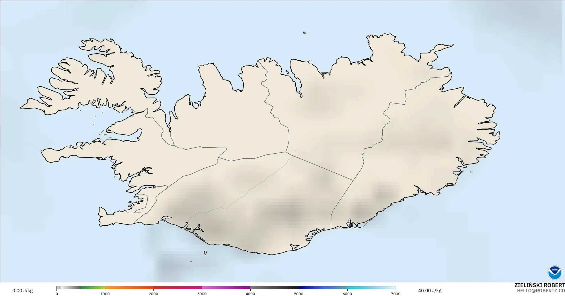 GFS modelo - Islandia, CAPE