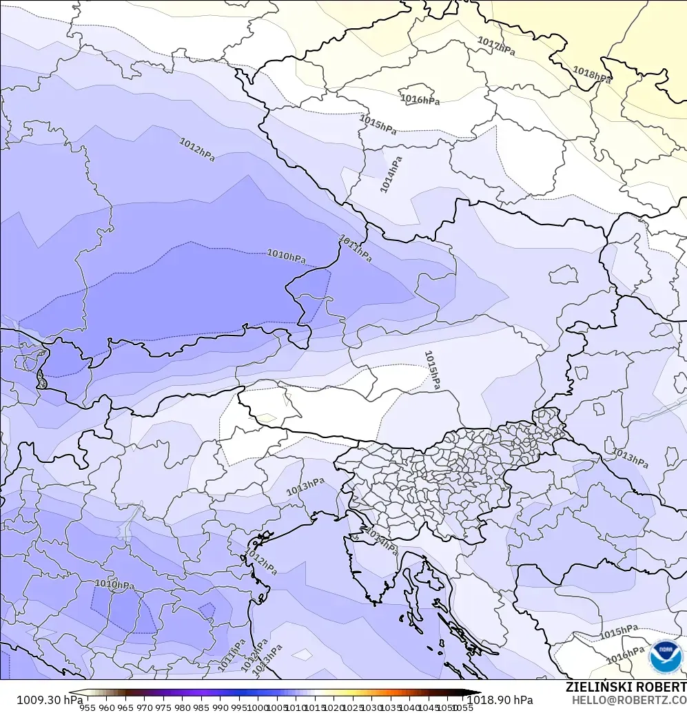 GFS modelo - Austria, Presión
