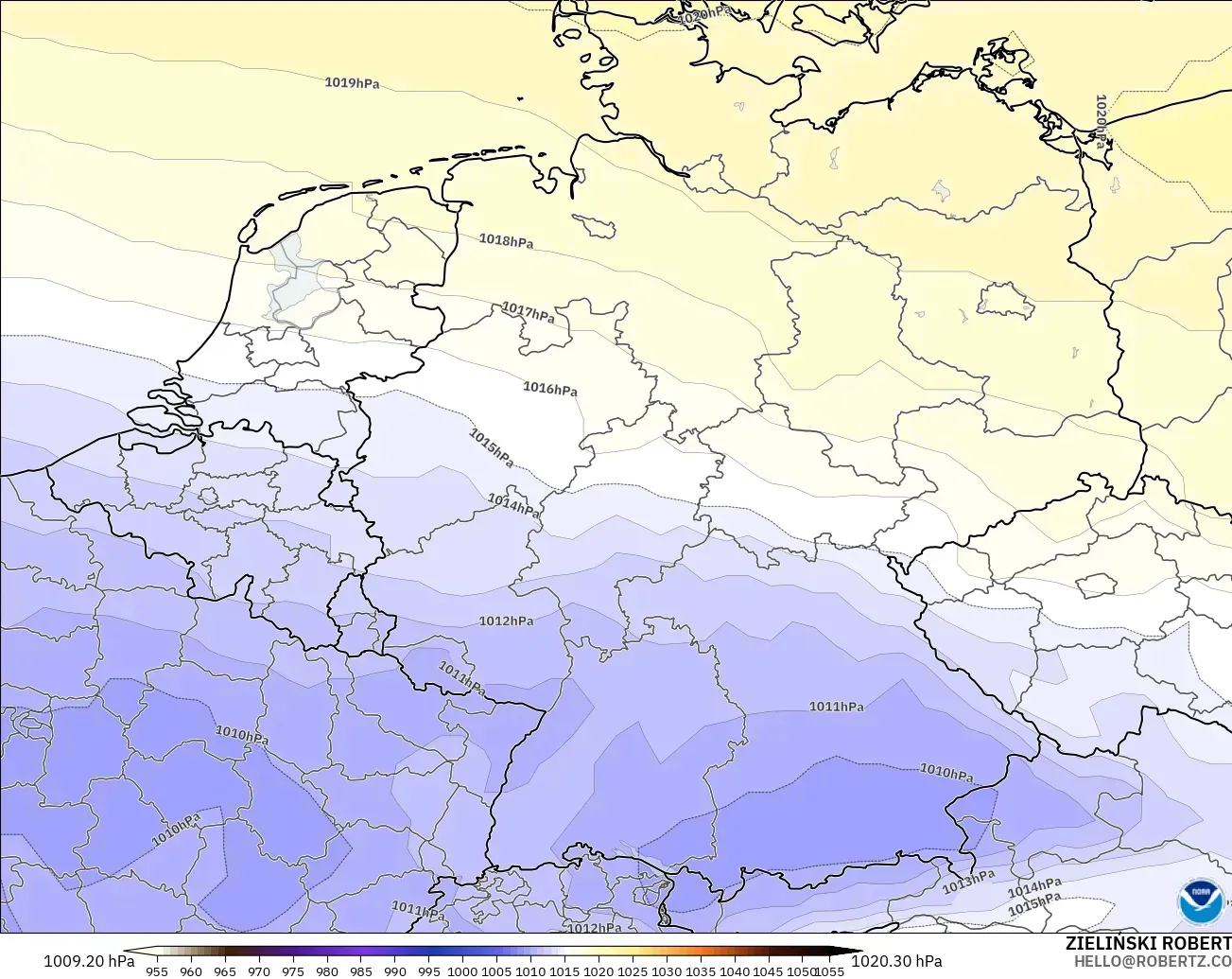 GFS modelo - Alemania, Presión