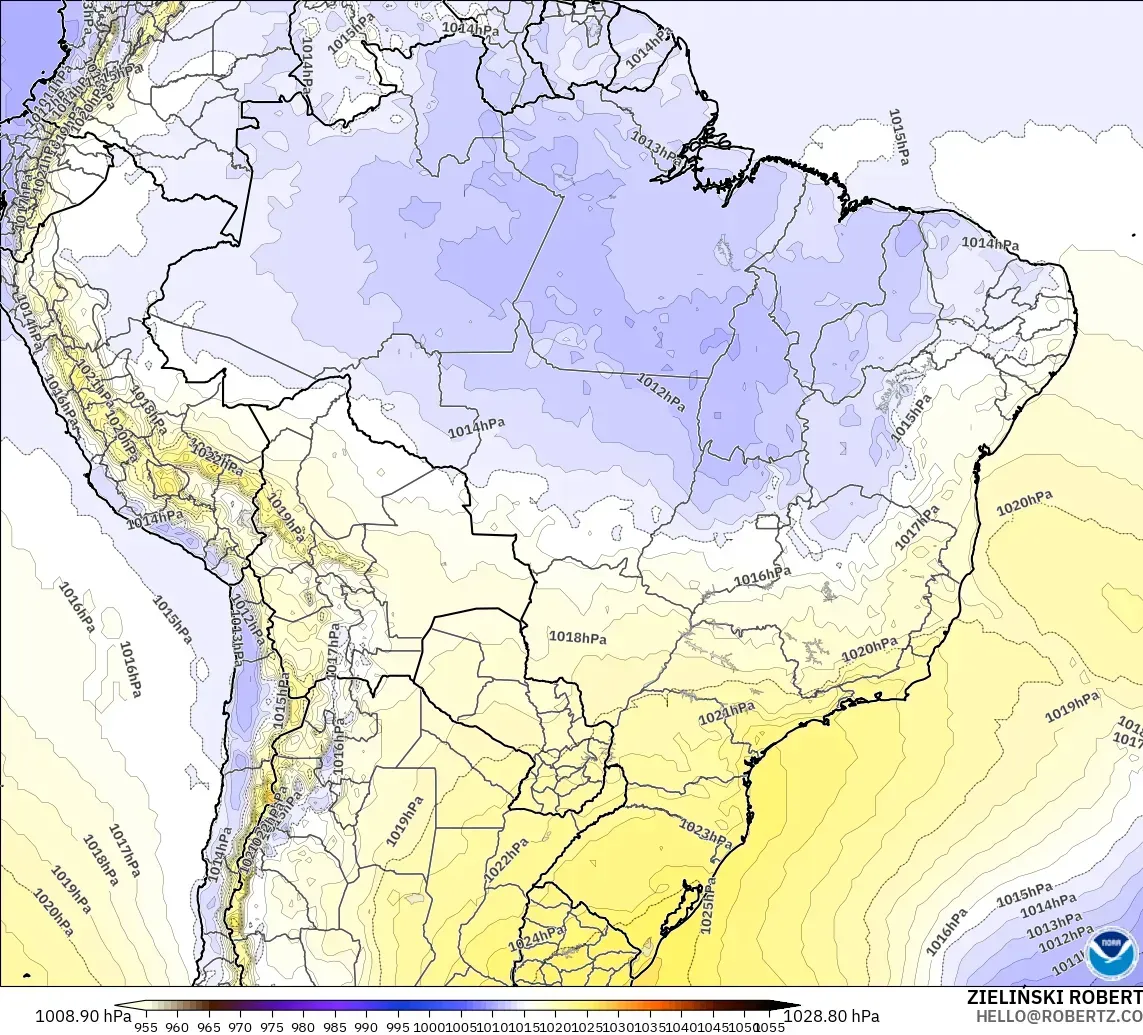 GFS modelo - Brasil, Presión