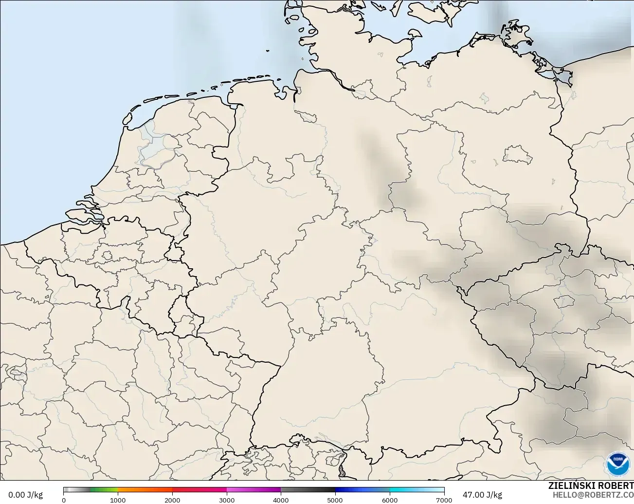 GFS modelo - Alemania, CAPE