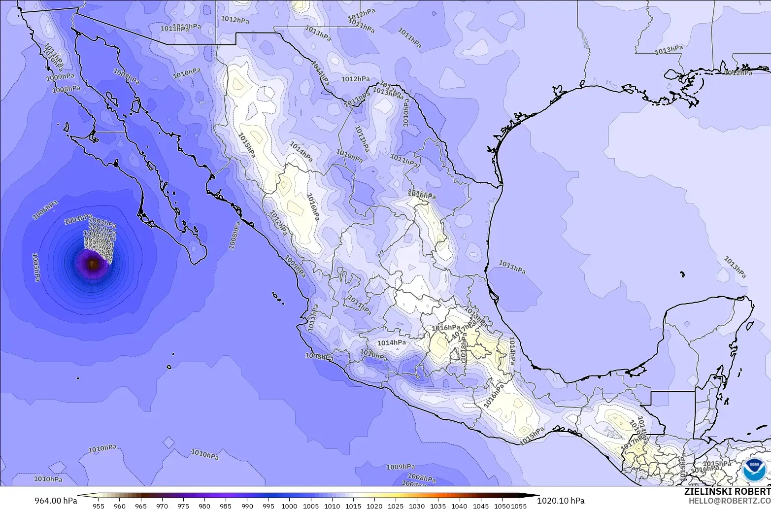 GFS modelo - México, Presión