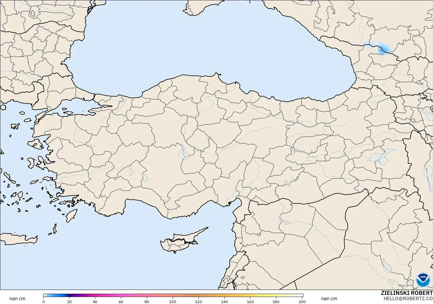 GFS modelo - Turquía, Profundidad de nieve
