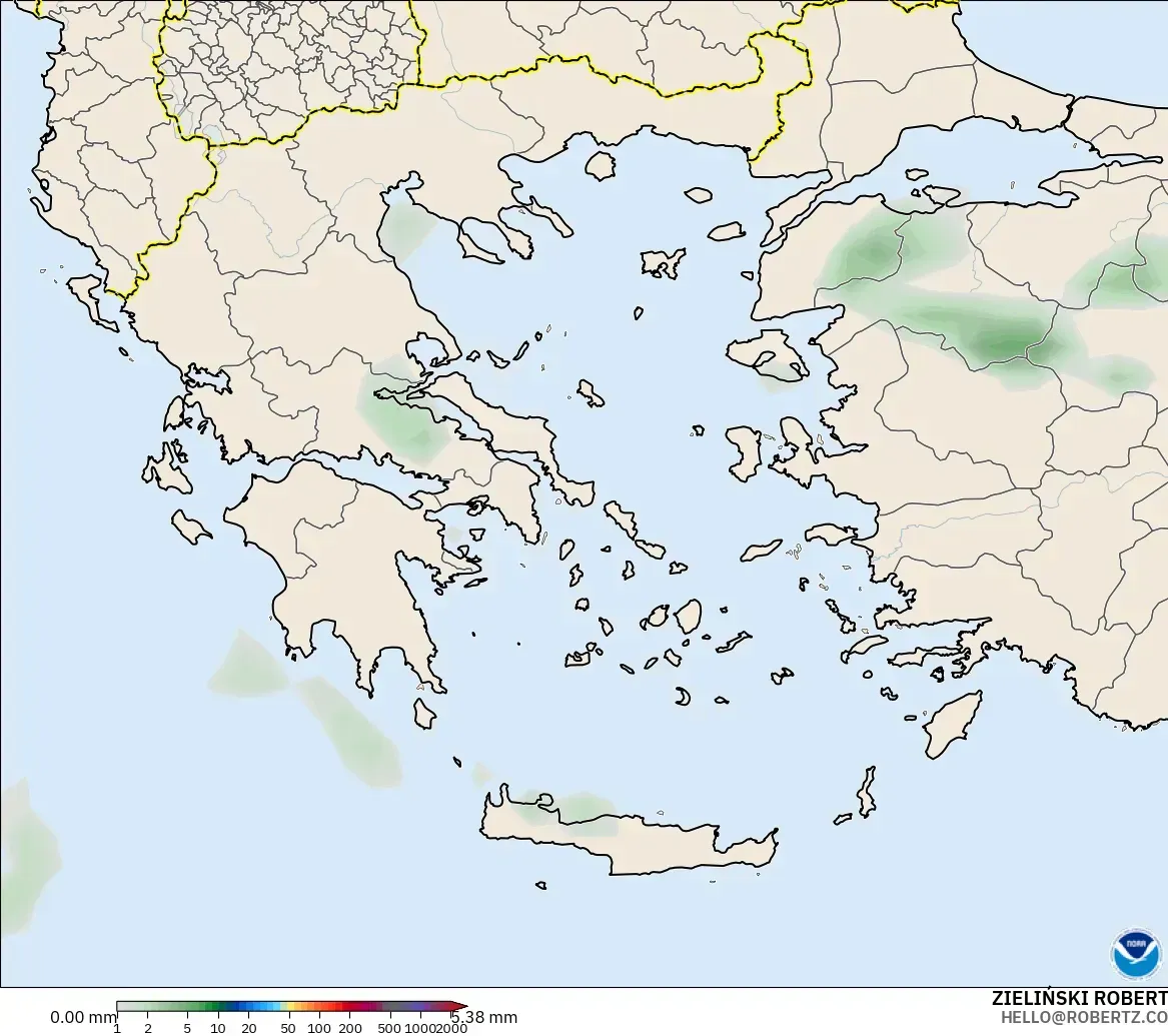 GFS modelo - Grecia, Acumulación de precipitación