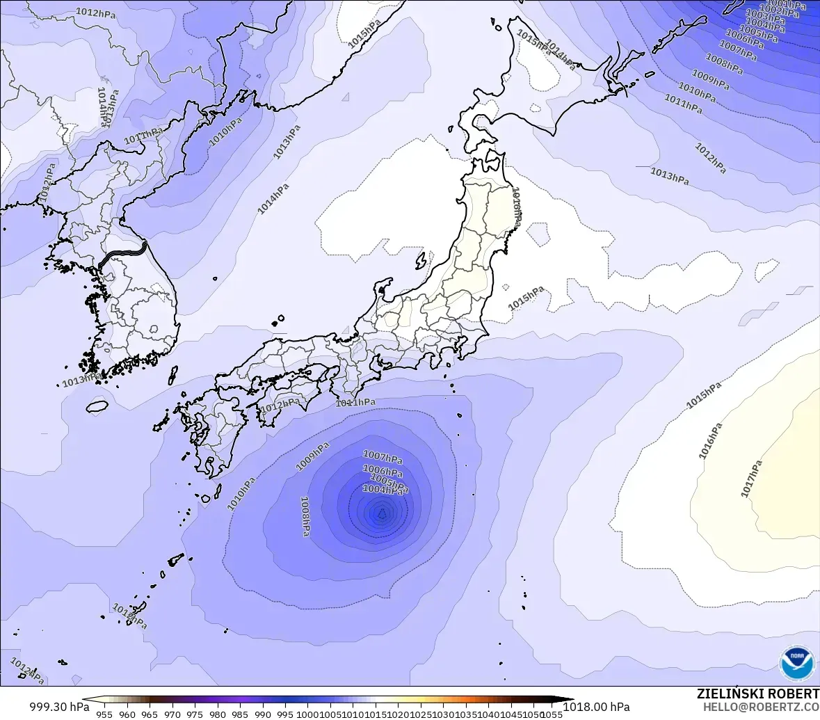 GFS modelo - Japón, Presión
