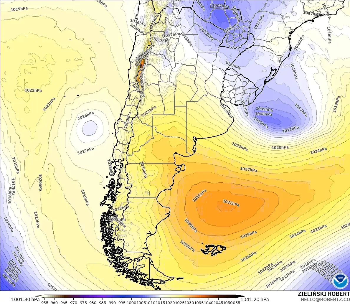 GFS modelo - Argentina, Presión