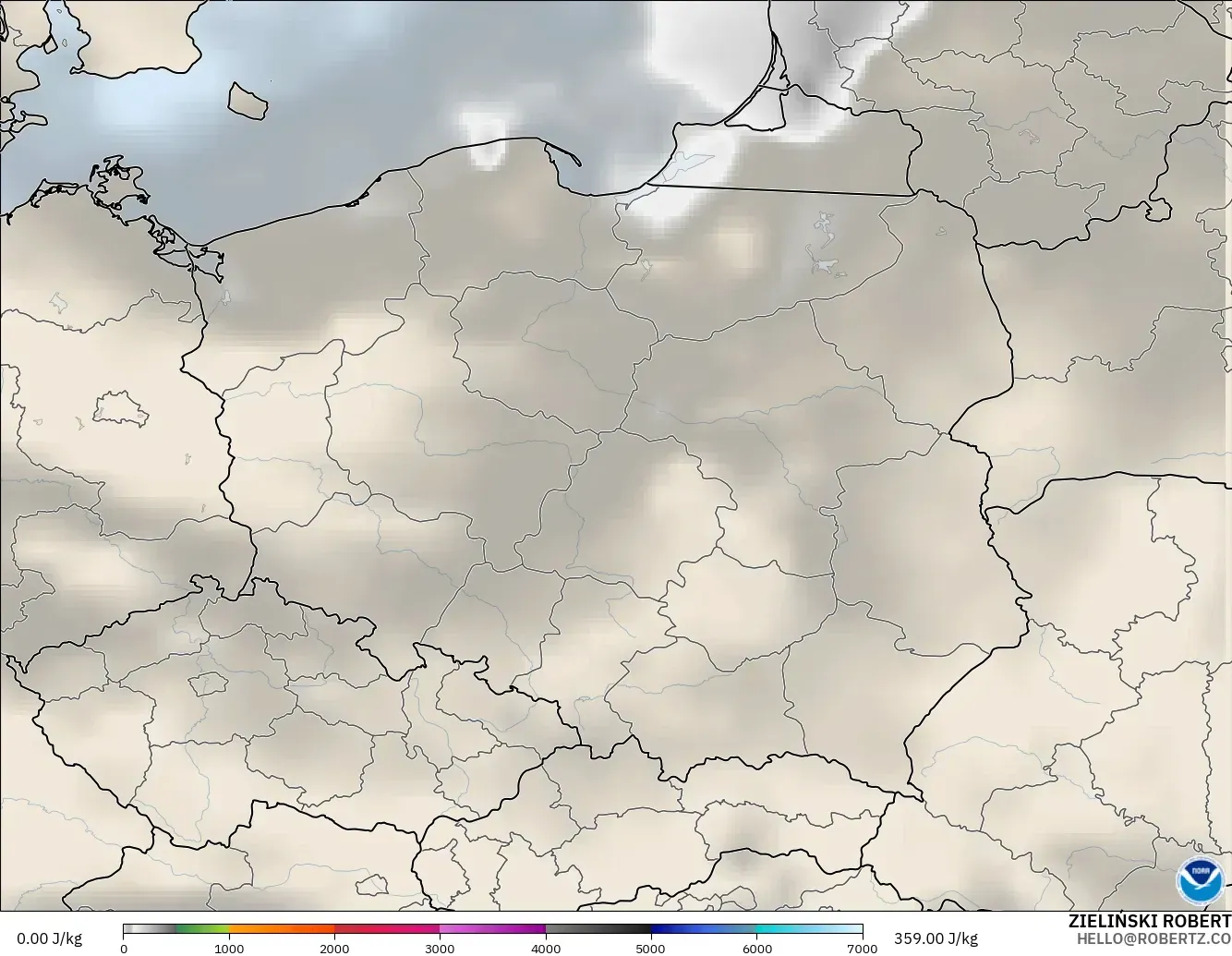 GFS modelo - Polonia, CAPE