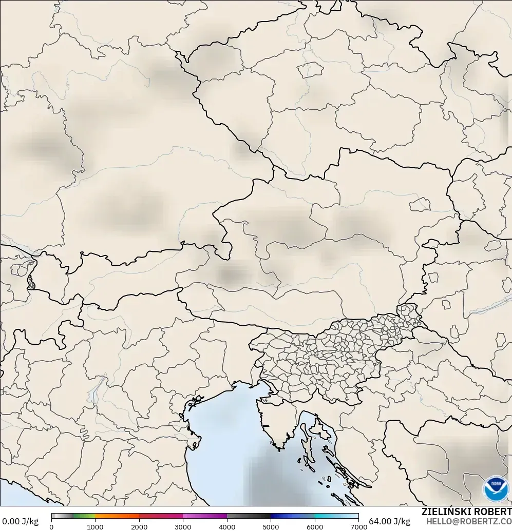 GFS modelo - Austria, CAPE