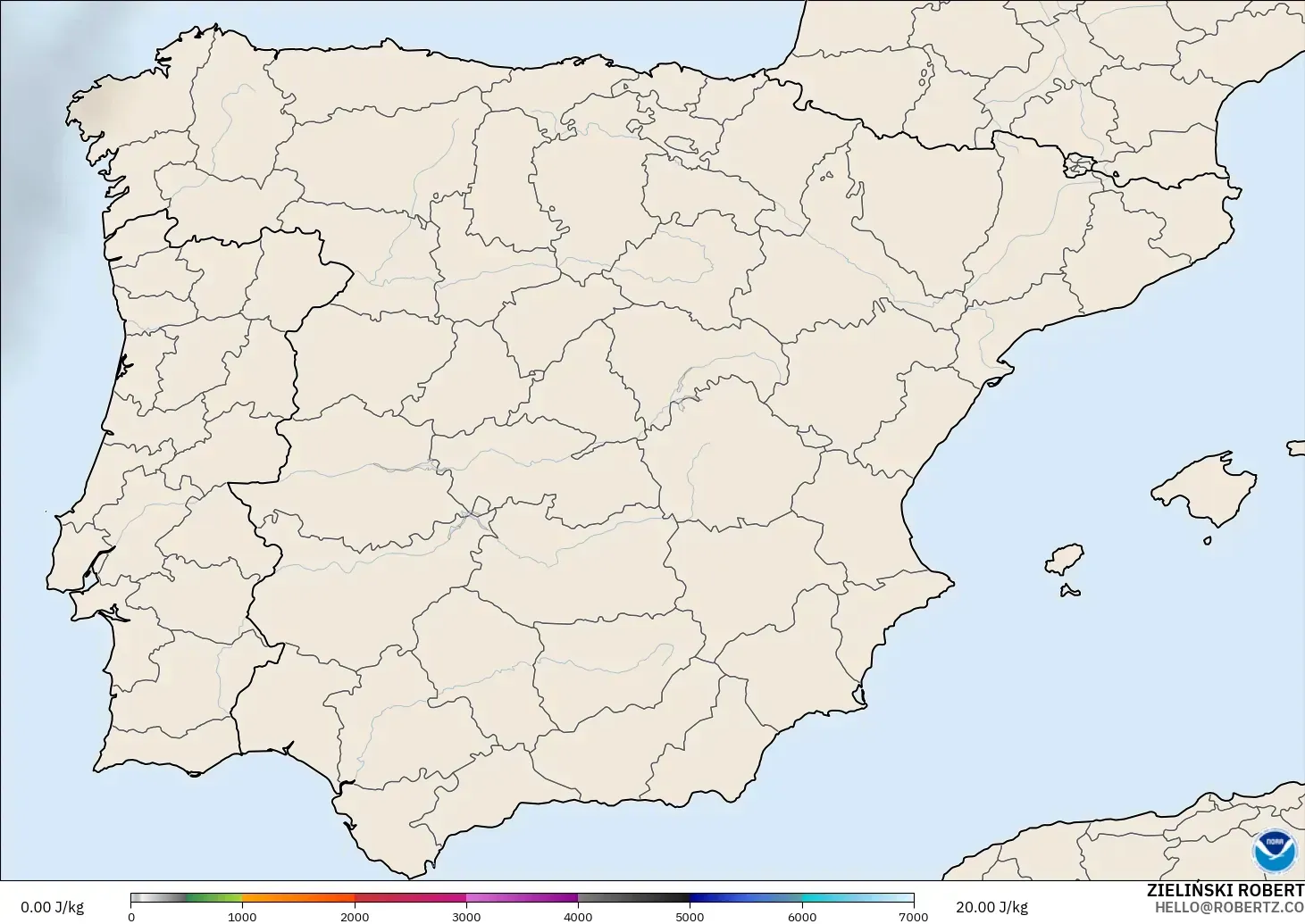 GFS modelo - España, CAPE