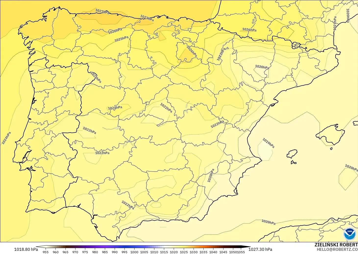 GFS modelo - España, Presión