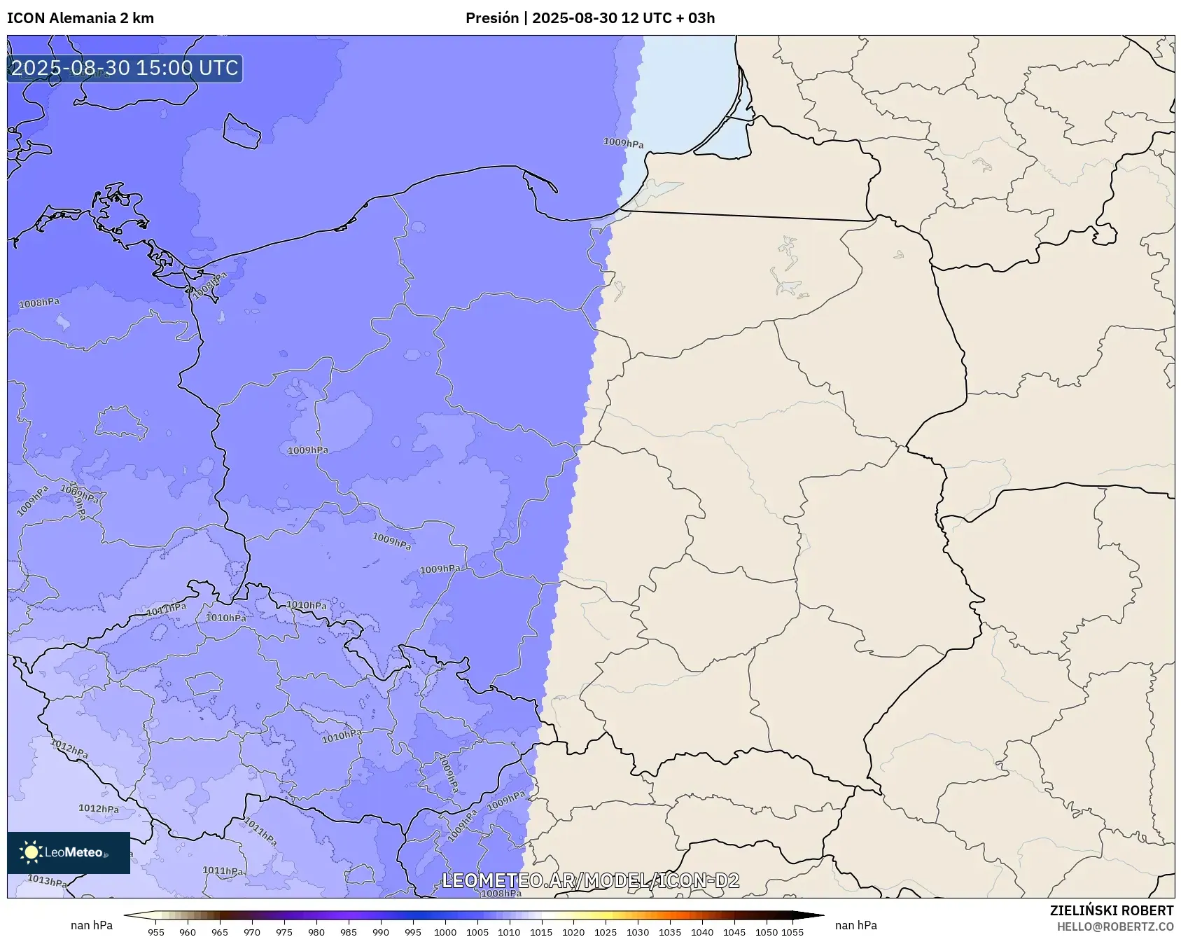 ICON Alemania 2 km model - Polonia, Presión