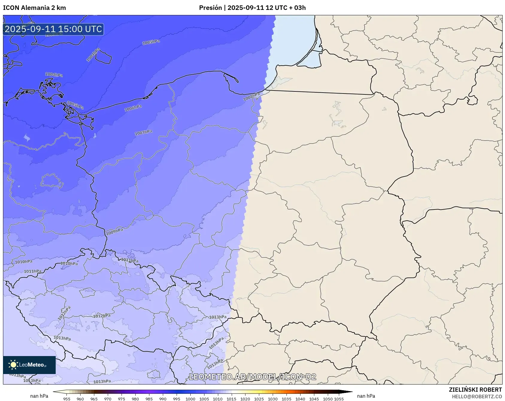 ICON Alemania 2 km model - Polonia, Presión