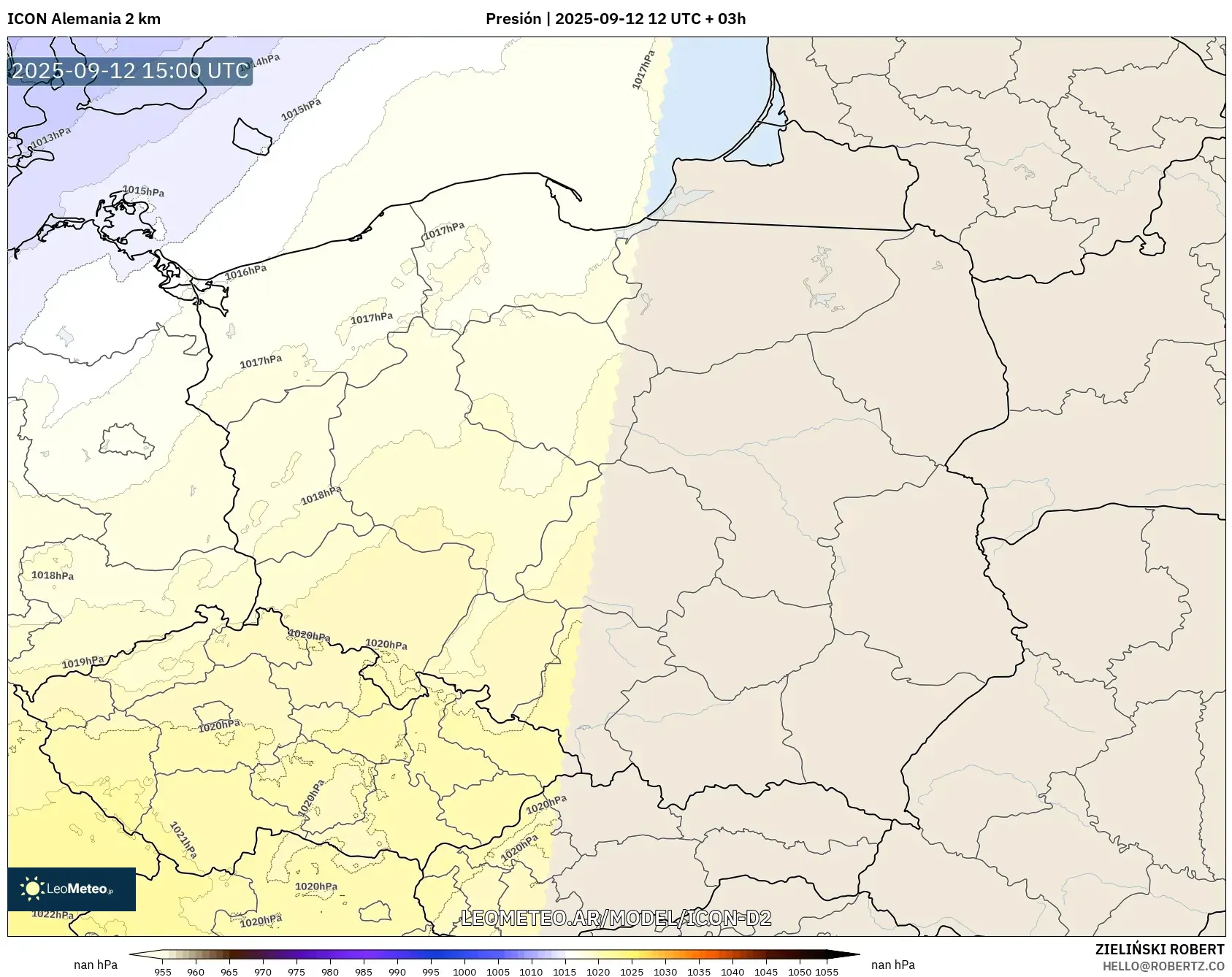 ICON Alemania 2 km model - Polonia, Presión