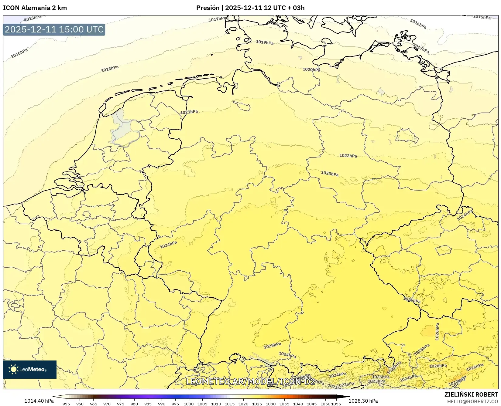 ICON Alemania 2 km model - Alemania, Presión