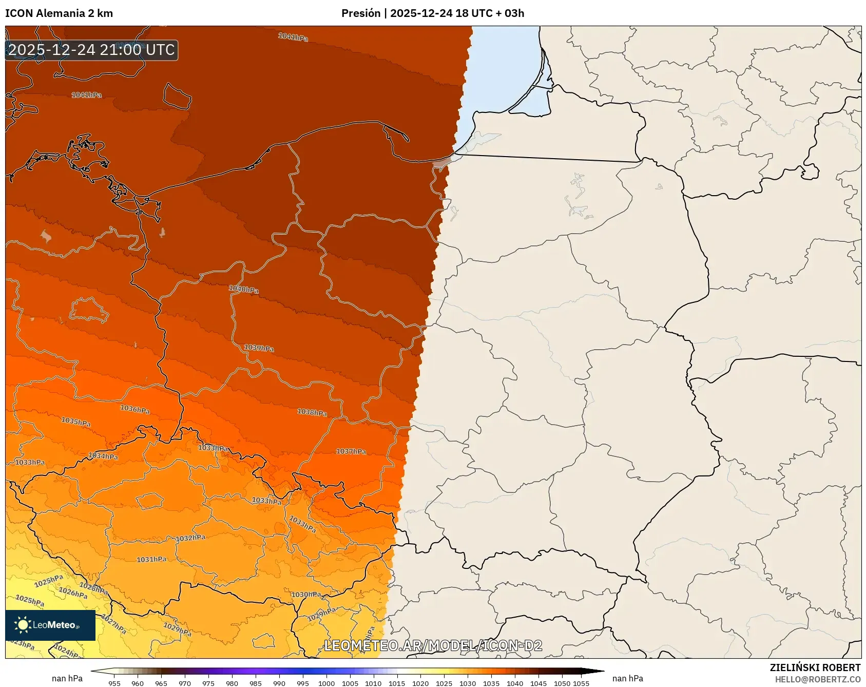 ICON Niemcy 2 km model - Polska, Ciśnienie