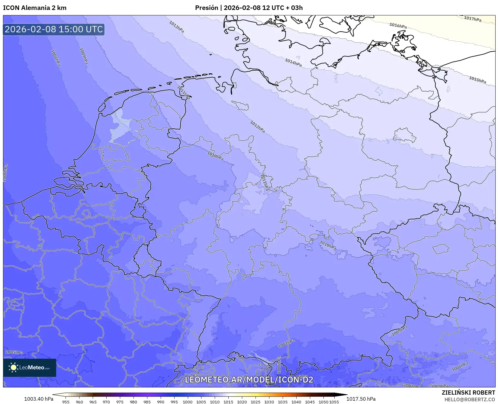 ICON Alemania 2 km model - Alemania, Presión