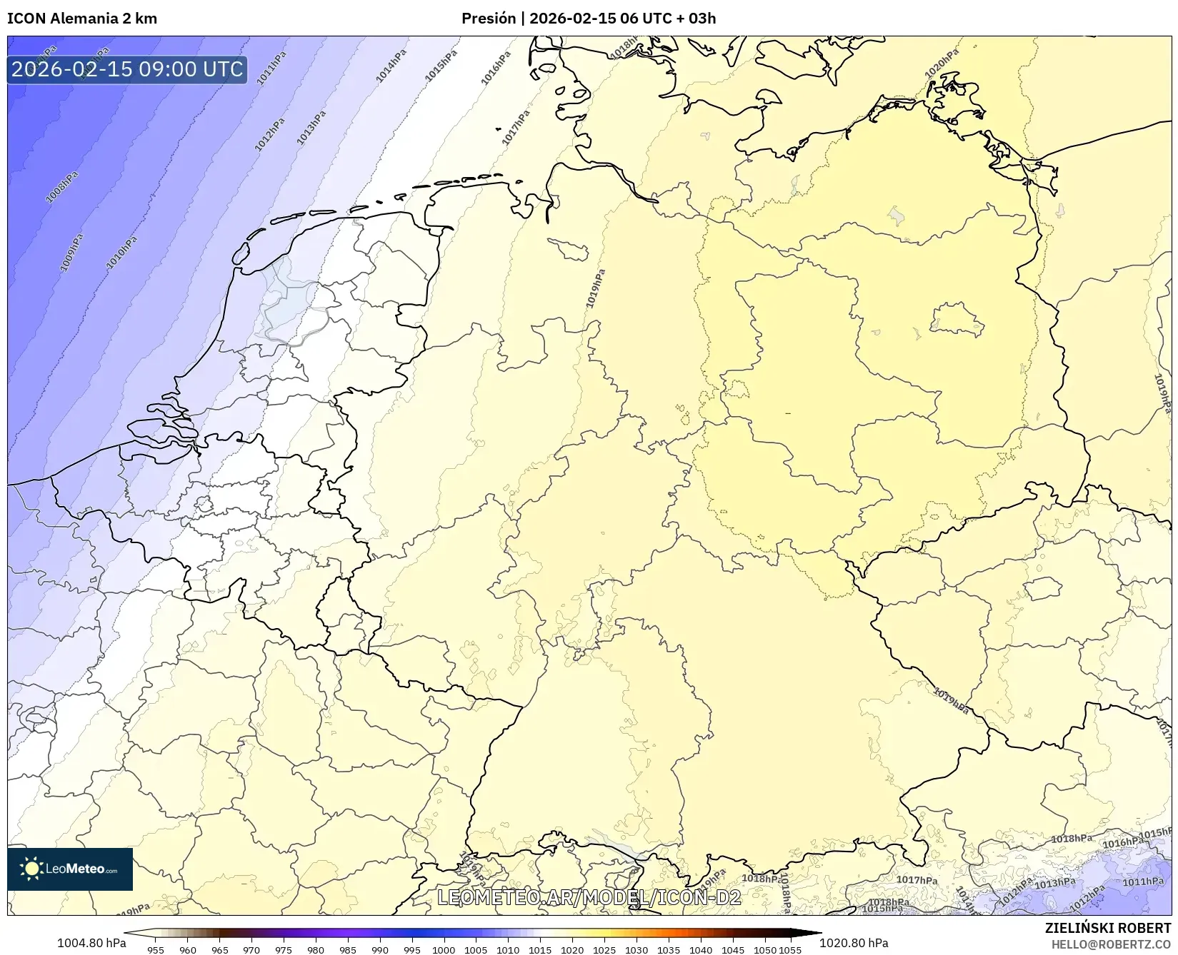 ICON Alemania 2 km model - Alemania, Presión
