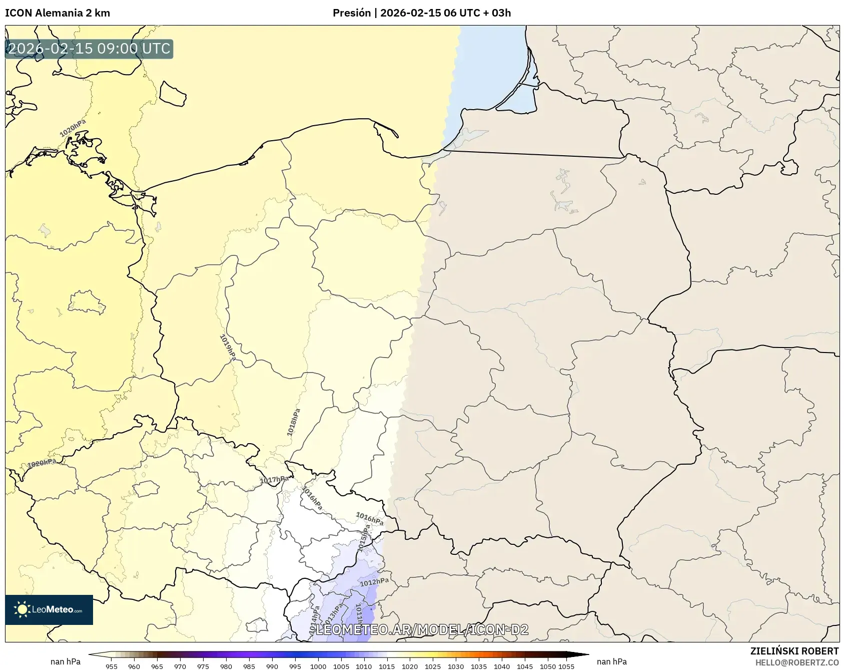 ICON Alemania 2 km model - Polonia, Presión