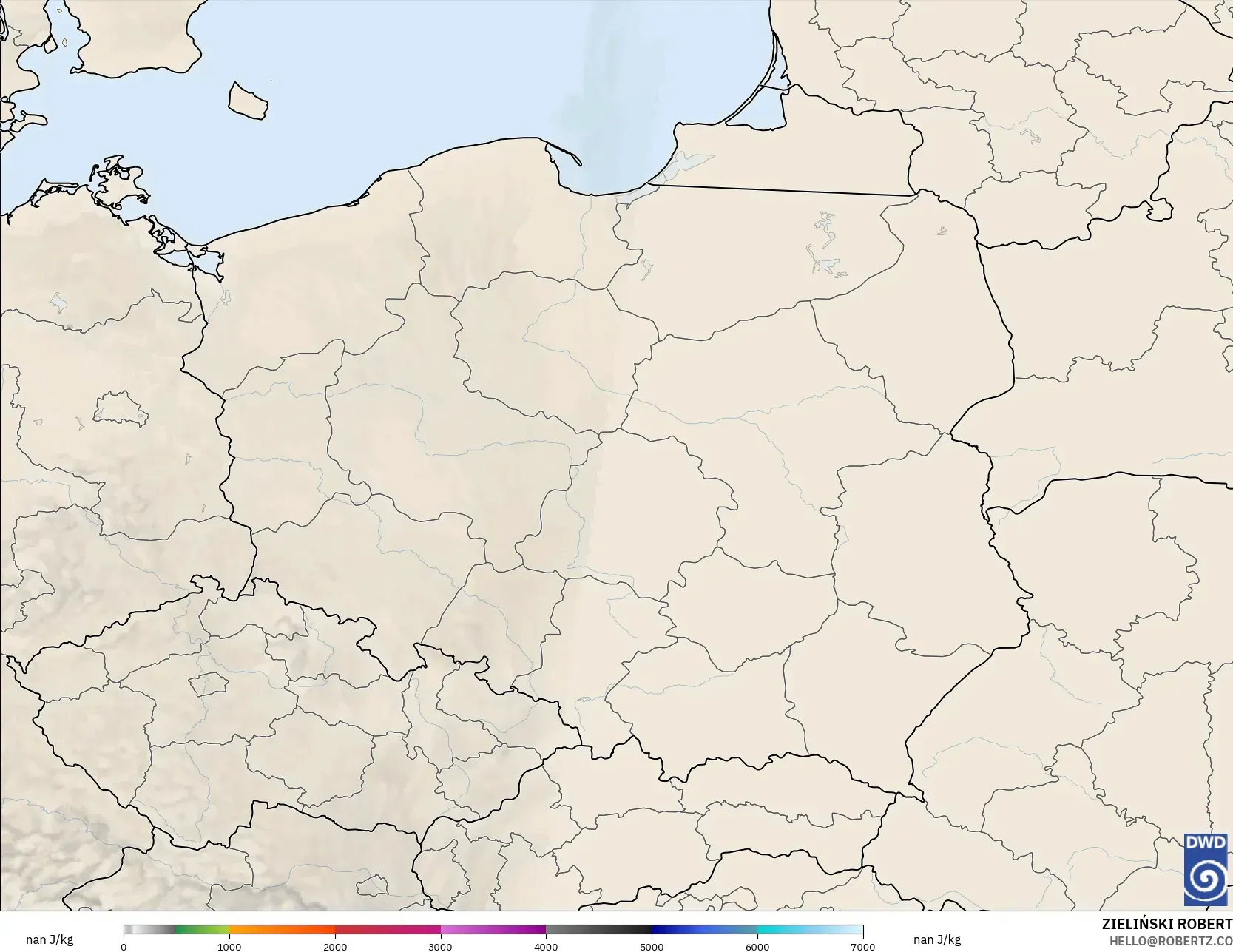 ICON Alemania 2 km modelo - Polonia, CAPE