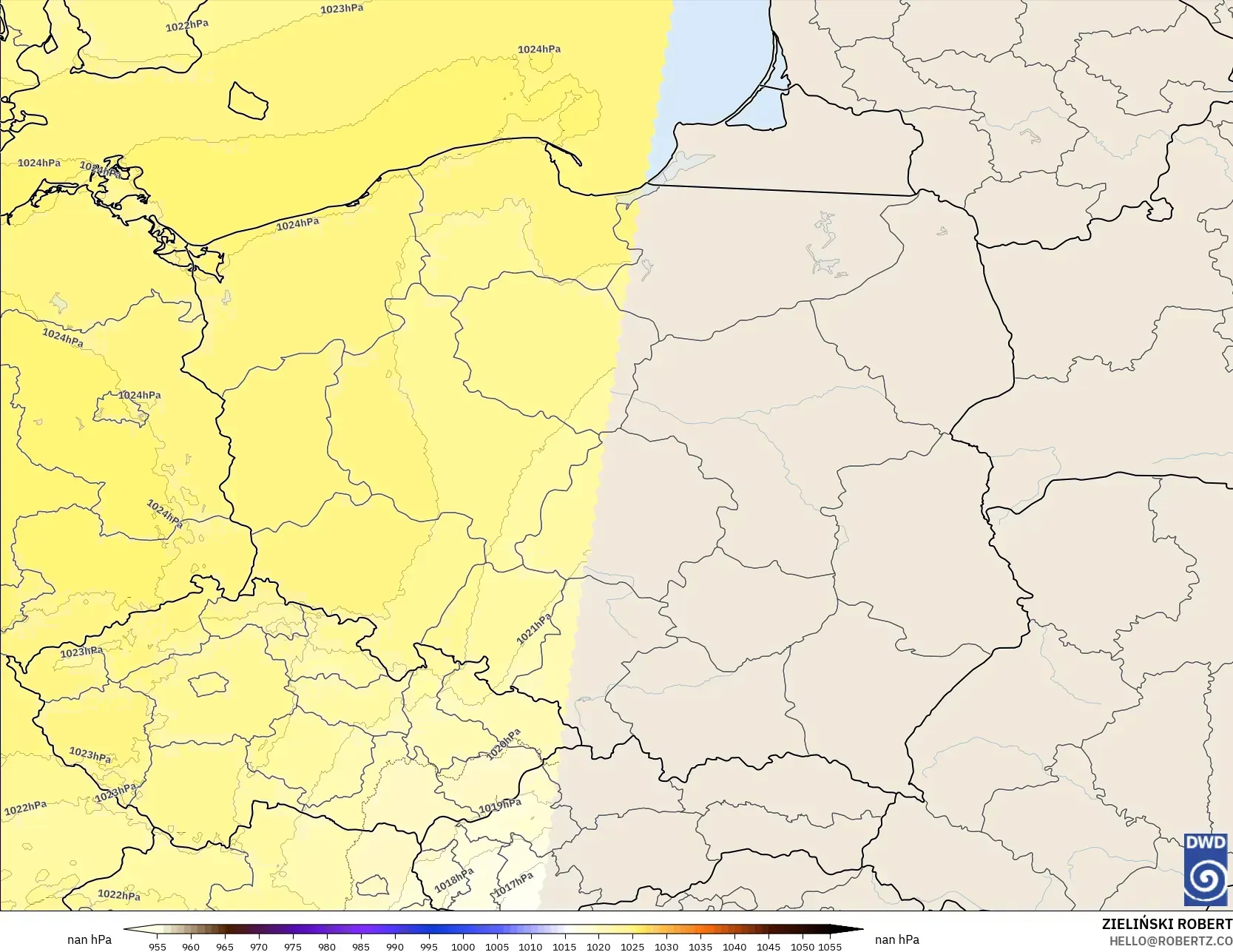 ICON Alemania 2 km modelo - Polonia, Presión