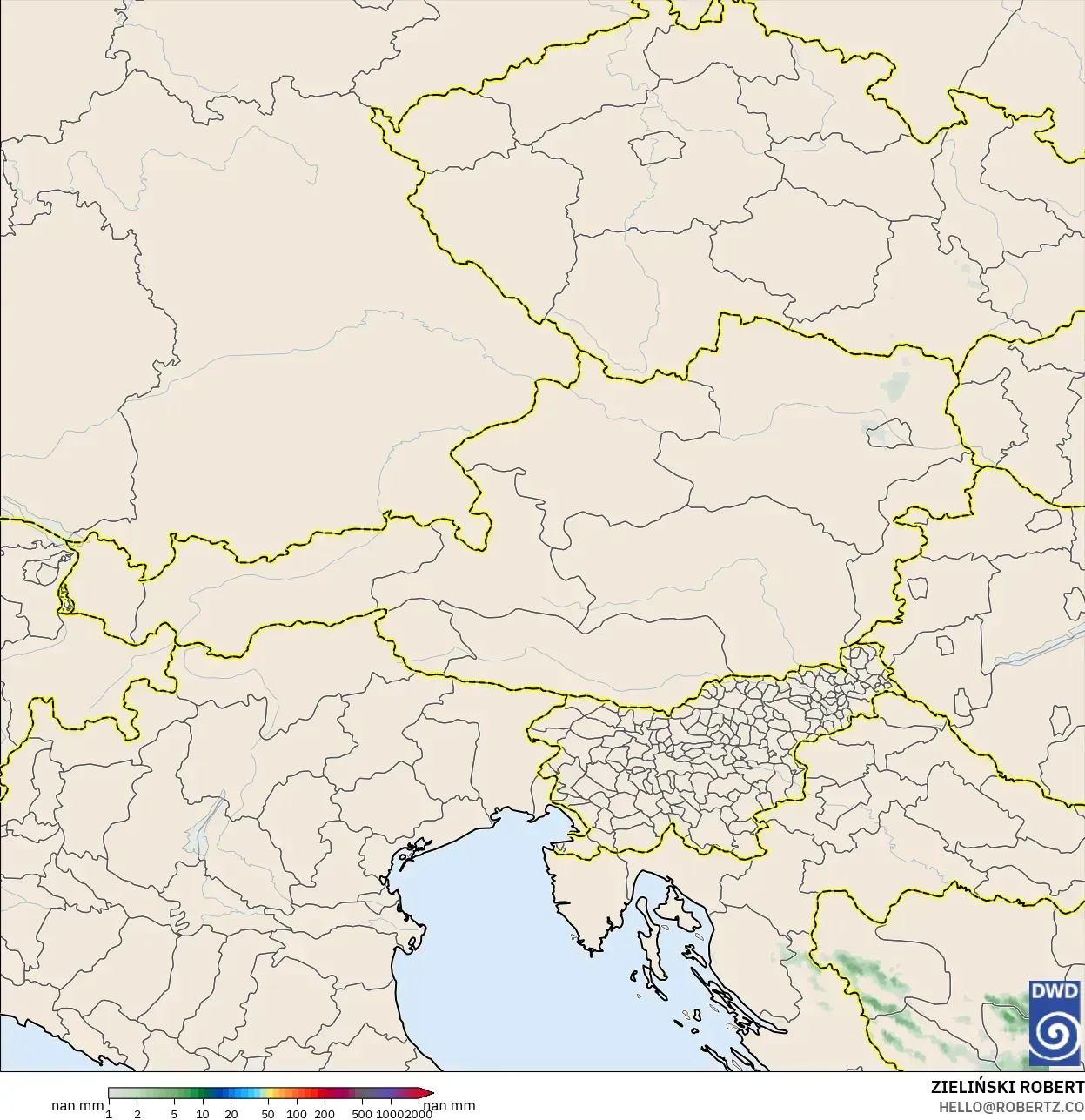 ICON Alemania 2 km modelo - Austria, Acumulación de precipitación