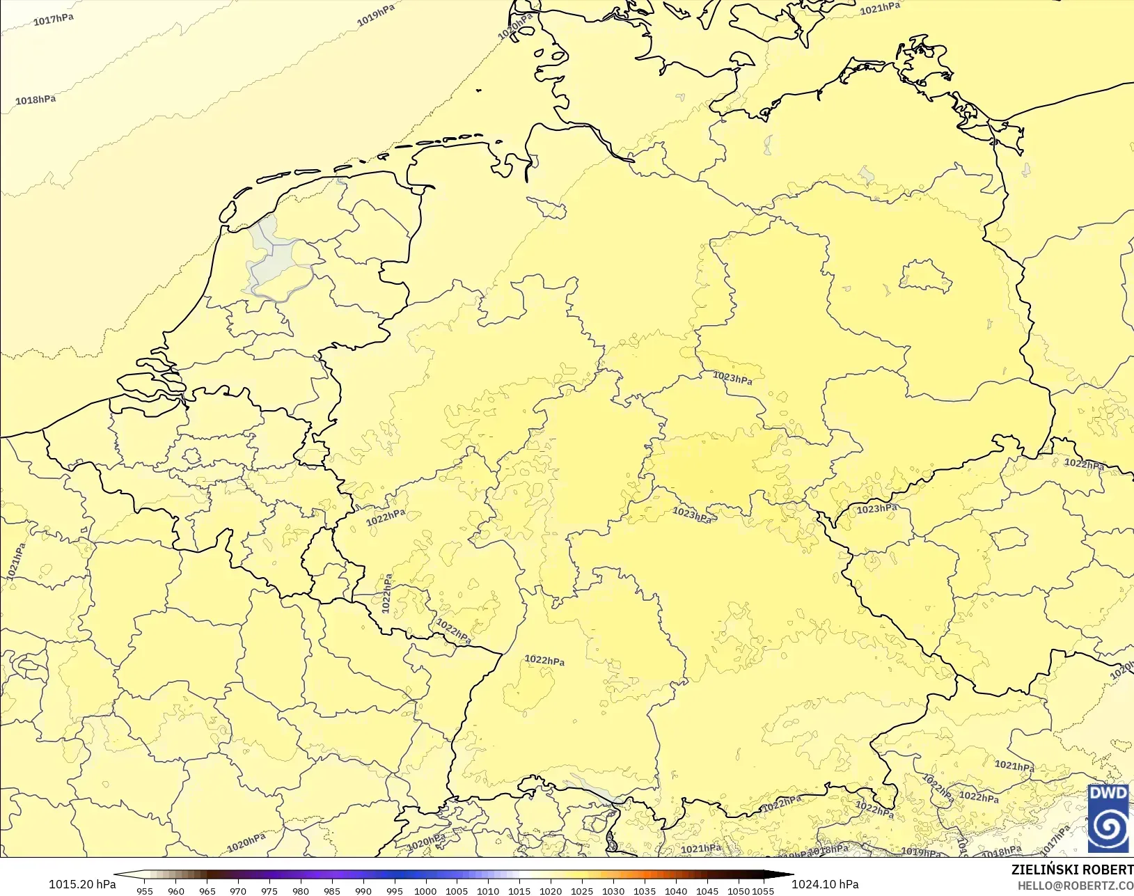 ICON Alemania 2 km modelo - Alemania, Presión