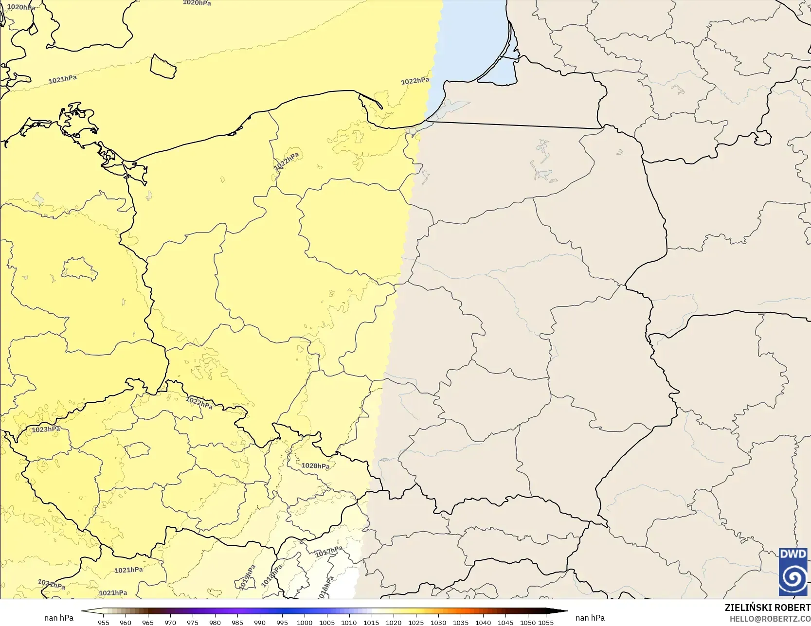 ICON Alemania 2 km modelo - Polonia, Presión