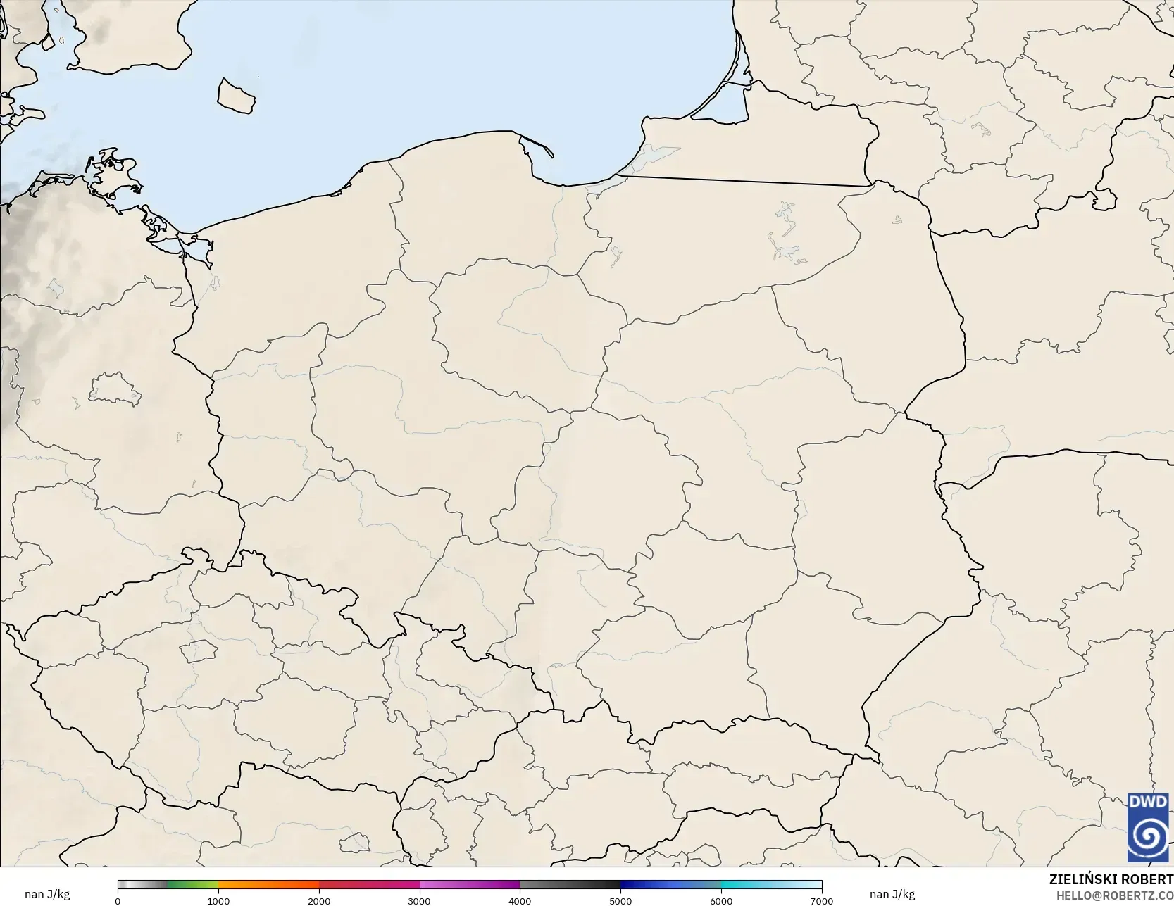 ICON Alemania 2 km modelo - Polonia, CAPE