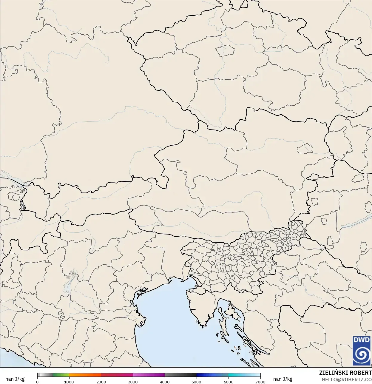 ICON Alemania 2 km modelo - Austria, CAPE
